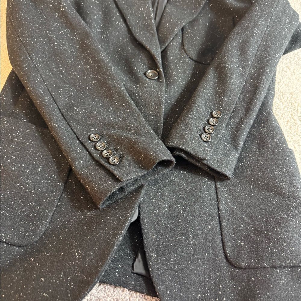 Talbots Blazer Womens Sz 6 Wool silk Blend Black Speckled Donegal‎ jacket Preppy - Picture 11 of 11